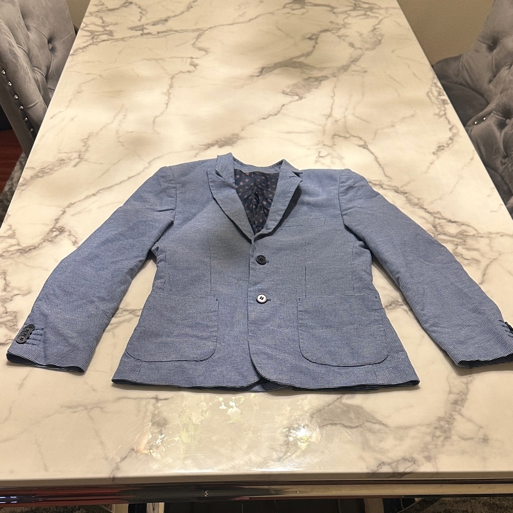 Isaac Mizrahi Navy Patterned Blazer